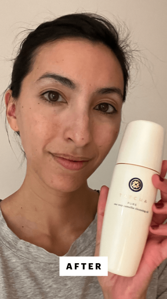 Pai after using Tatcha's Pure One Step Camellia Cleansing Oil